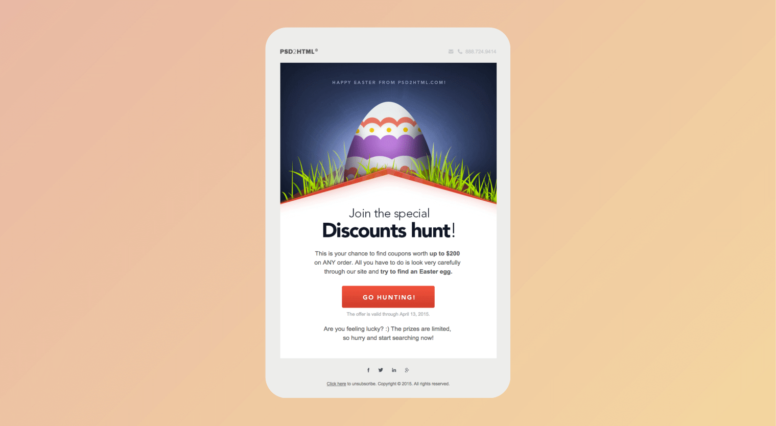 easter emails - psd2html