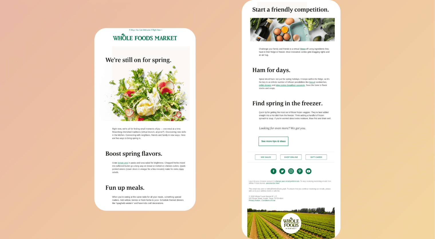 easter emails - whole foods