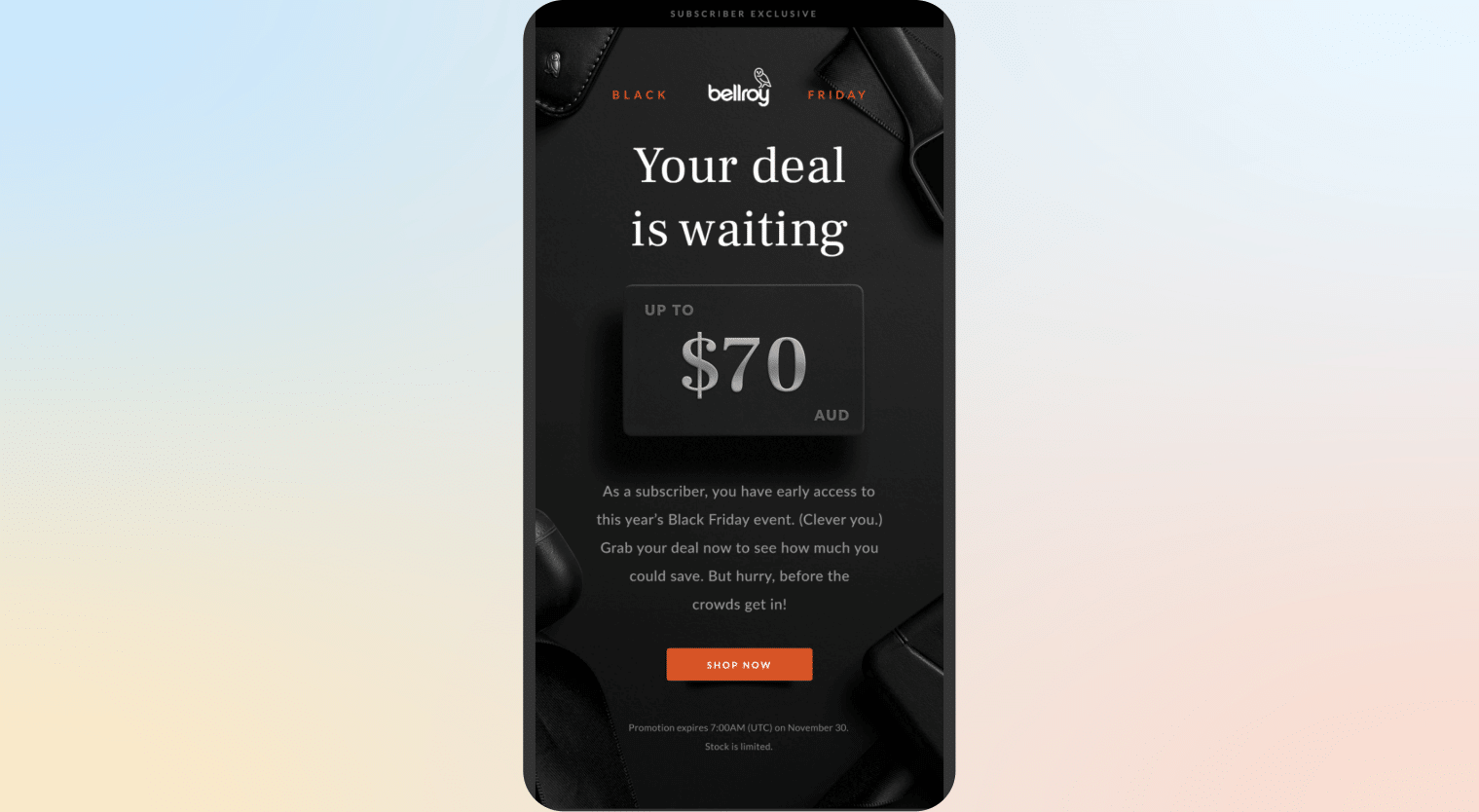 email automation for e-commerce - early deals