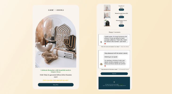 Eid Al-Fitr Marketing Campaign Examples by Zane + Noora