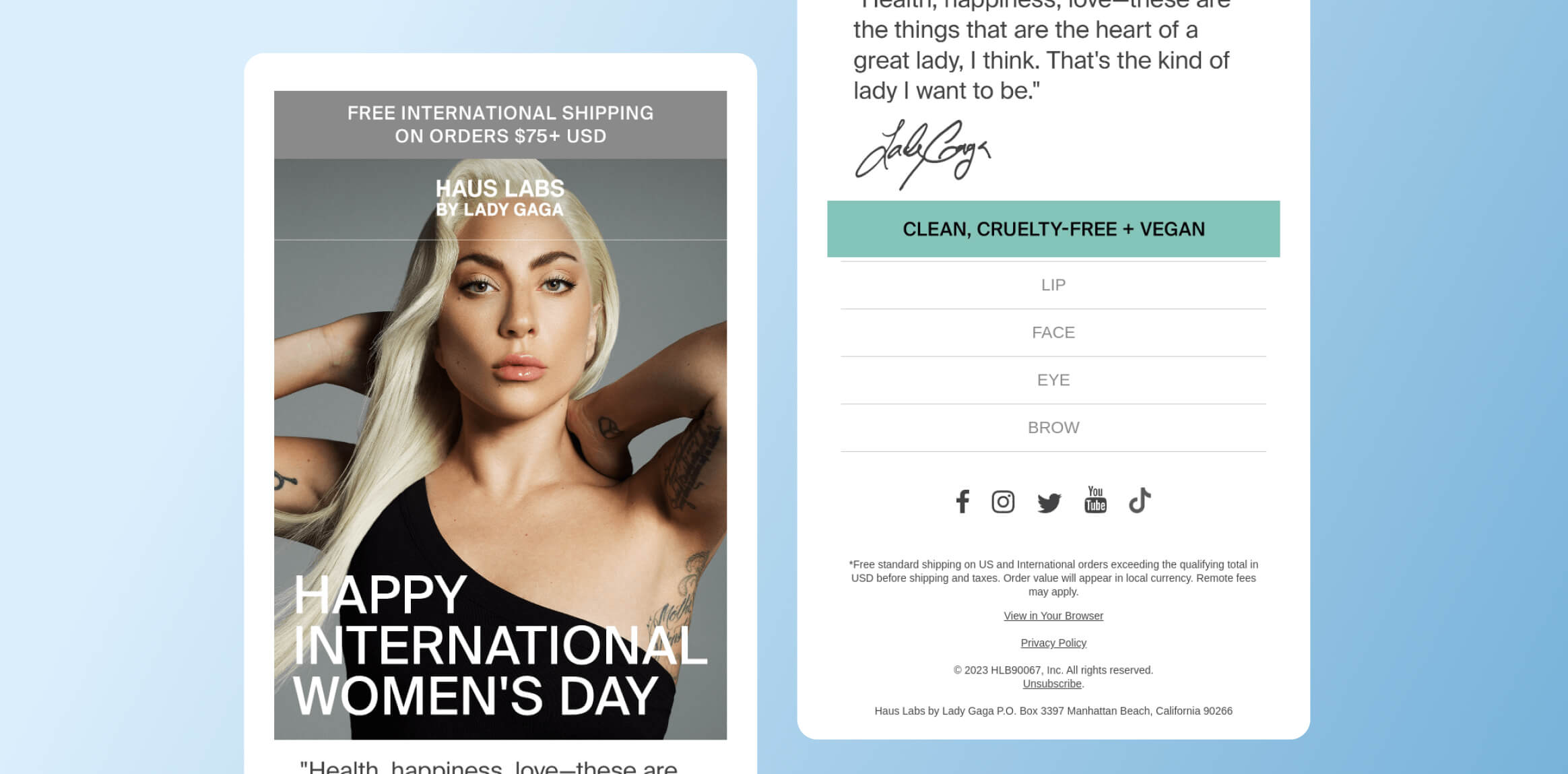 Haus Labs by Lady Gaga Personal Message for International Women’s Day