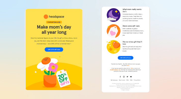 Headspace&rsquo;s Mother&rsquo;s Day Email ad Campaign