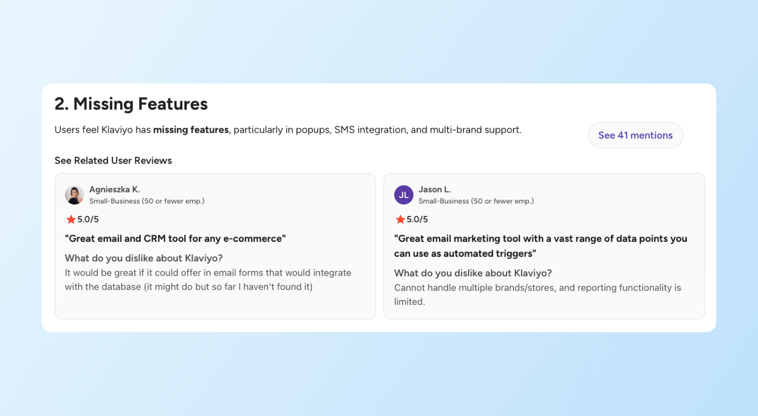 Klaviyo vs. Braze - Klaviyo Missing Features