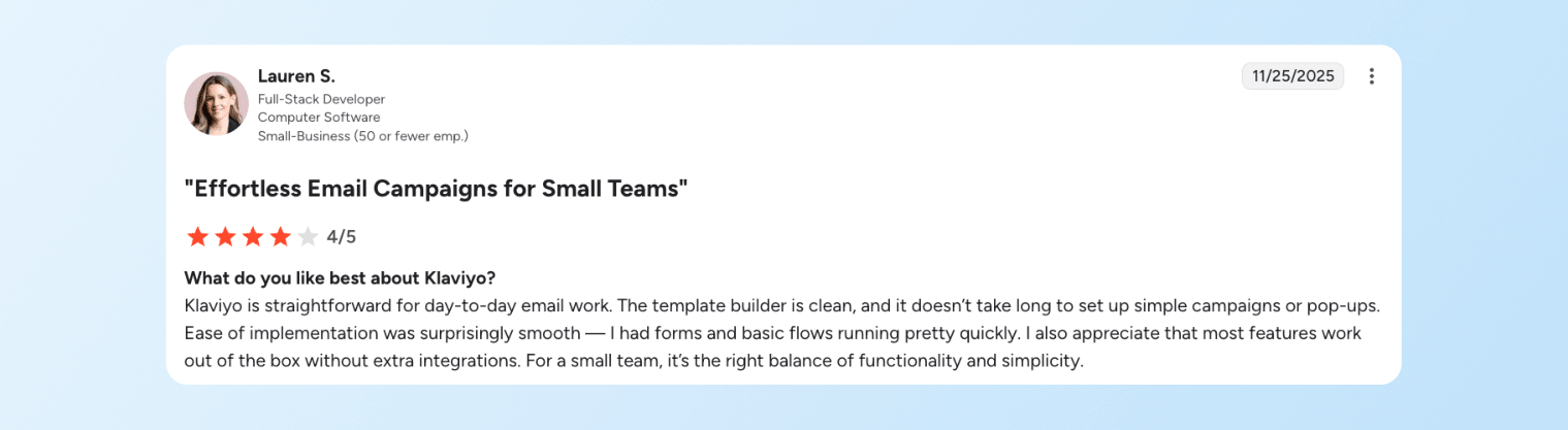 Klaviyo vs. Braze - Klaviyo Strengths