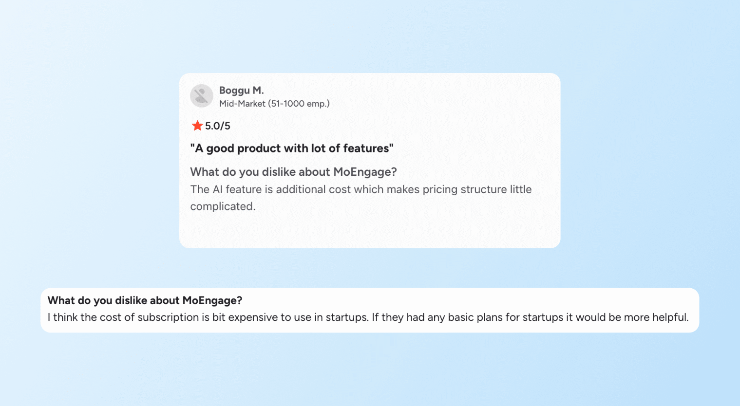 MoEngage vs. WebEngage - MoEngage Cost