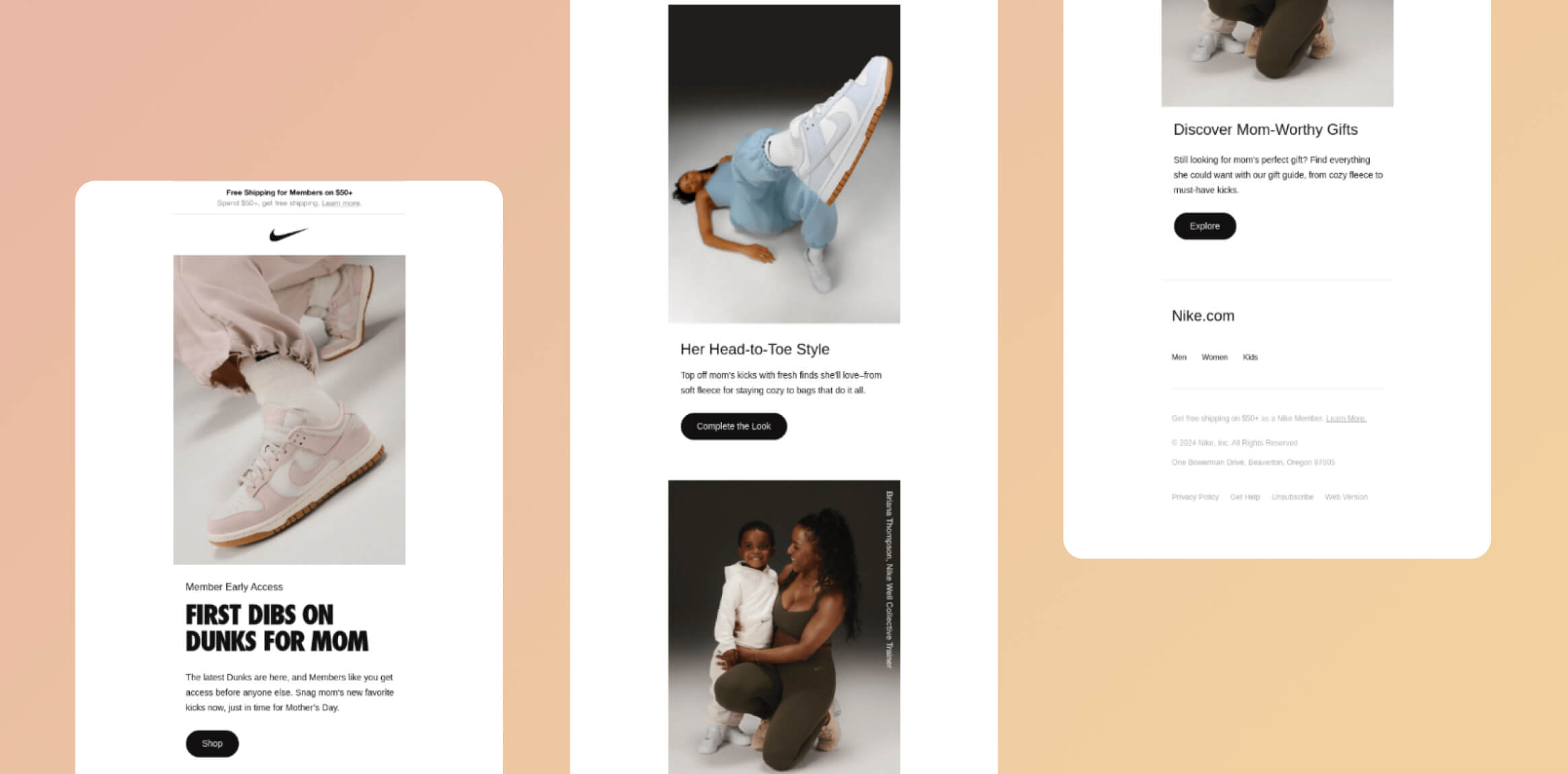 Nike Mother's Day Email Campaign Idea Early Access and Stylish Gifting for Moms