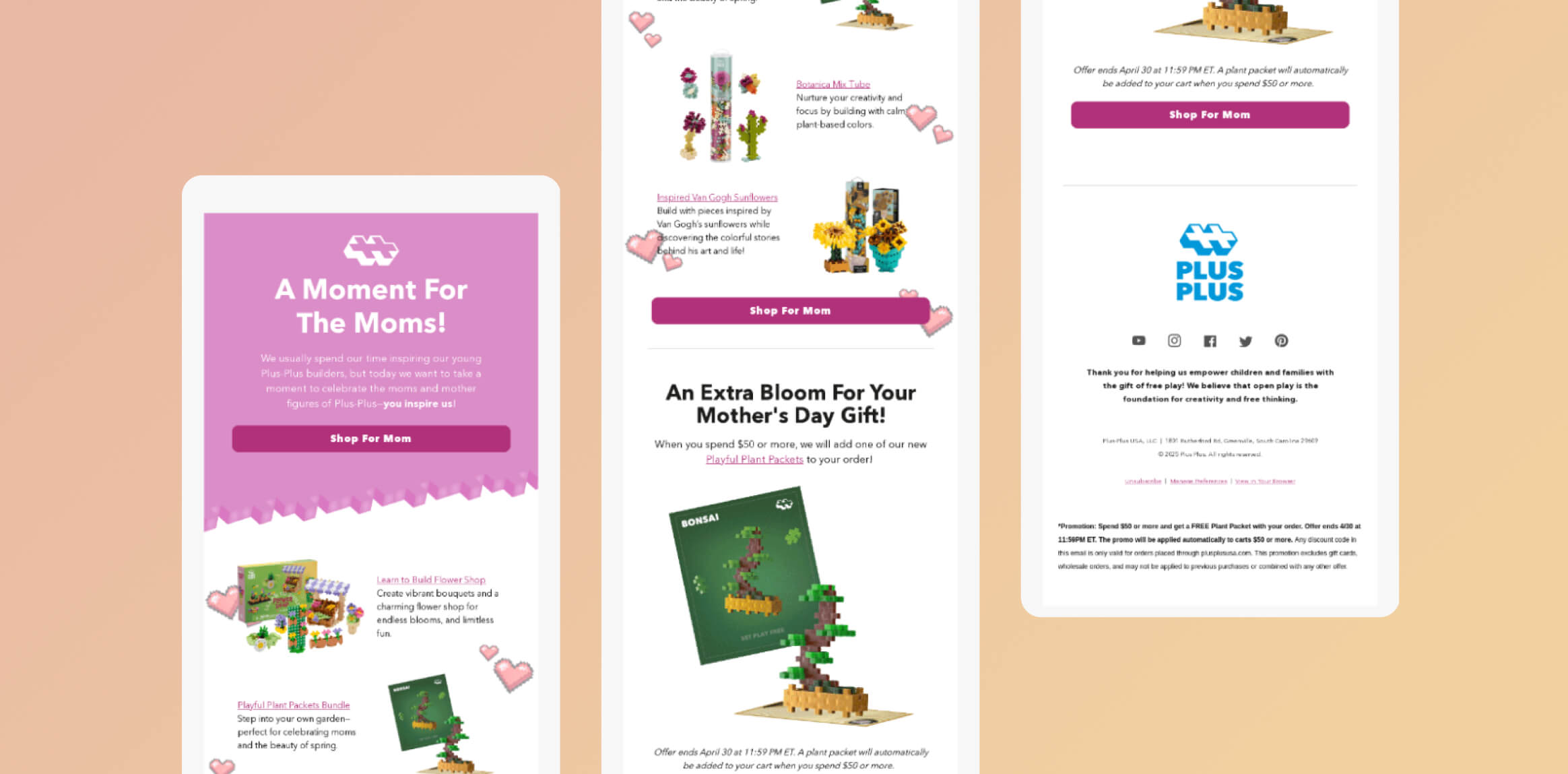Plus-Plus Mother's Day Email Example Celebrating Moms with Creative Play