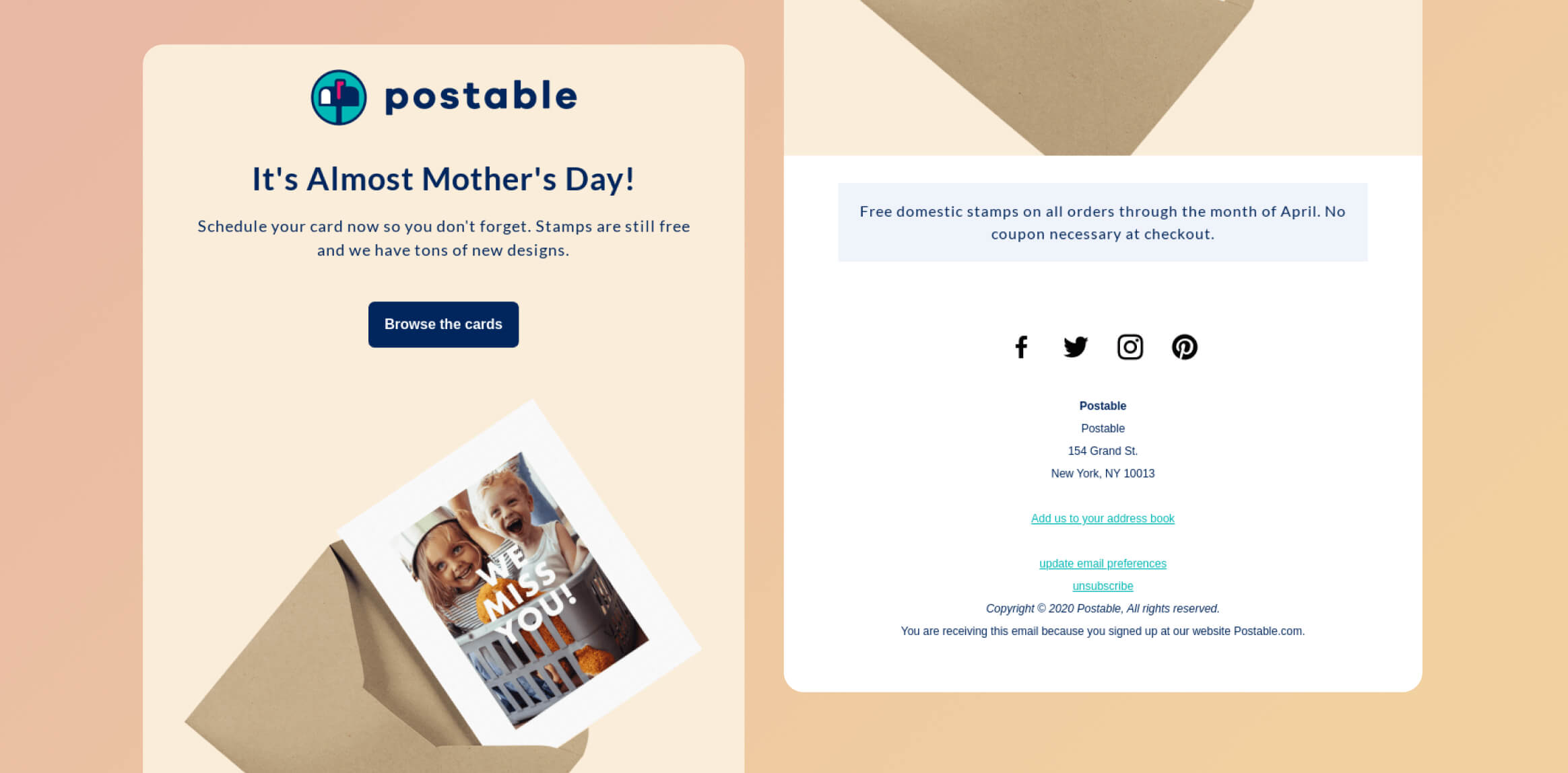 Postable Mother&rsquo;s Day Email Reminder