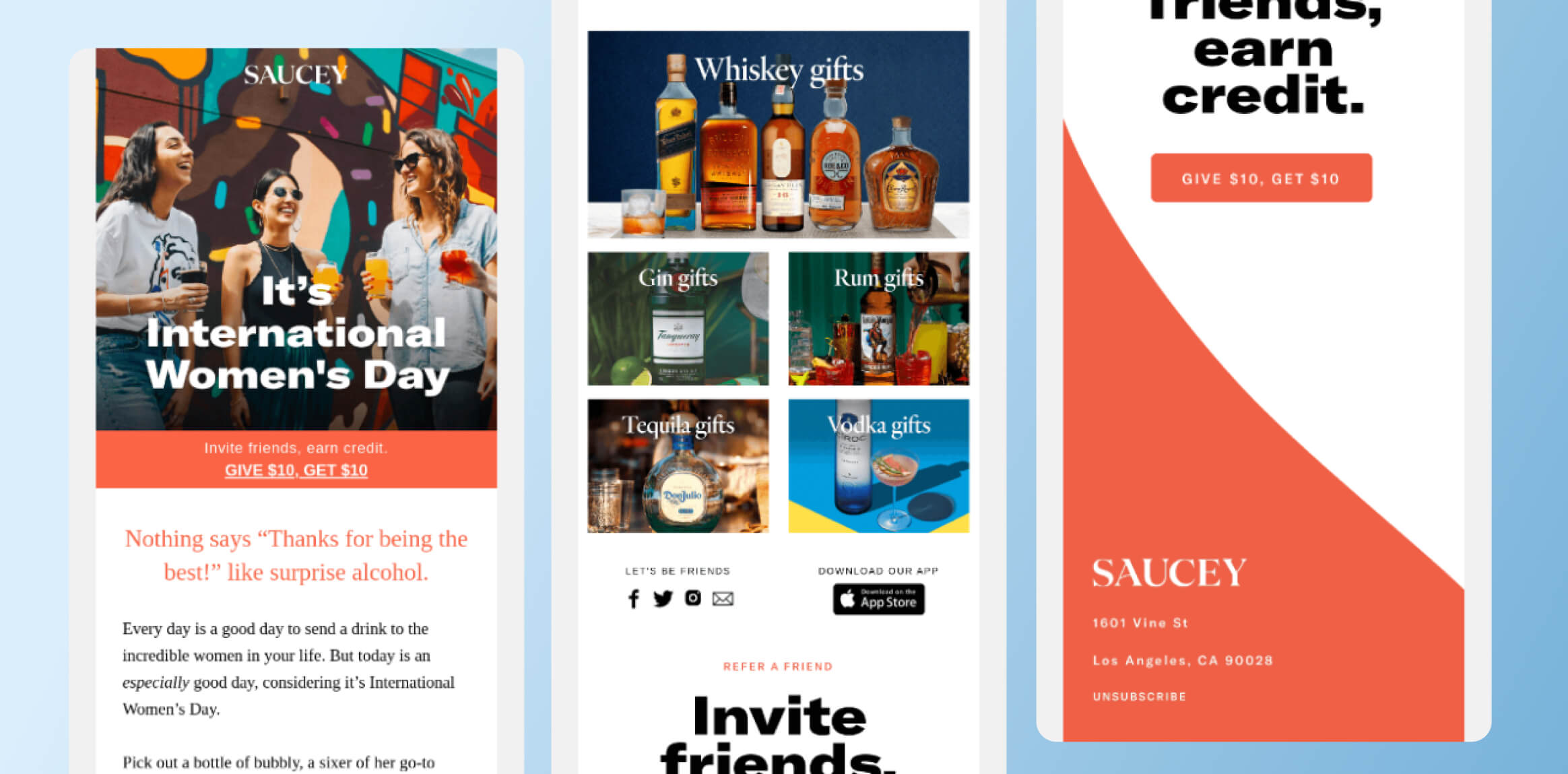 Saucey Celebrate Her With a Surprise Delivery Women's day email marketing