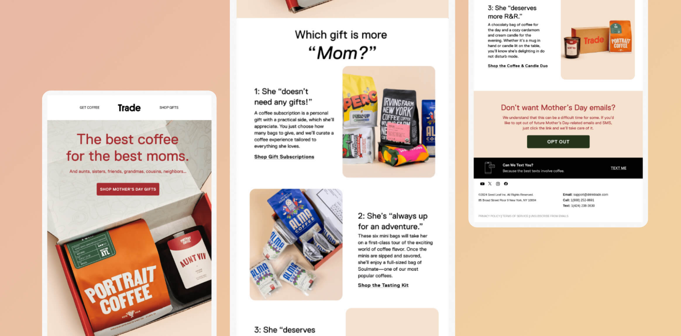 Trade Coffee Mother's Day Email IdeaThe Perfect Brew for Every Mom
