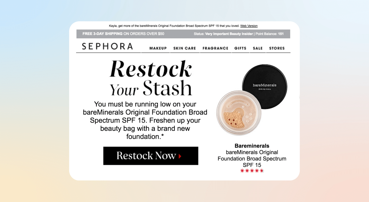 mobile app personalization - sephora