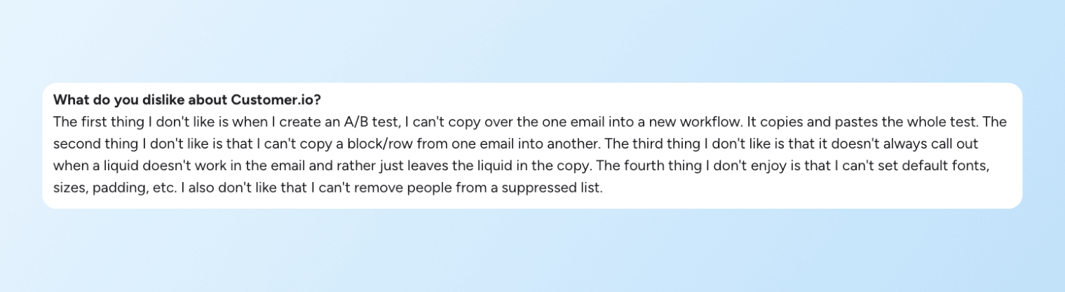 Customer.io G2 review 1