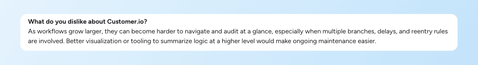 Customer.io G2 review 2