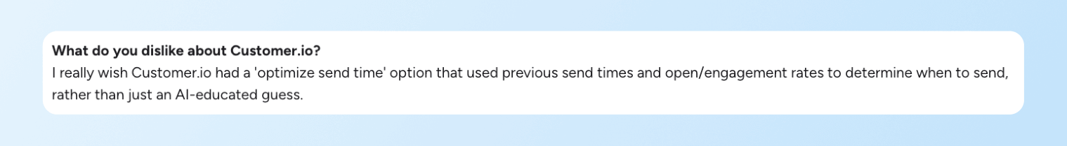 Customer.io G2 review 4