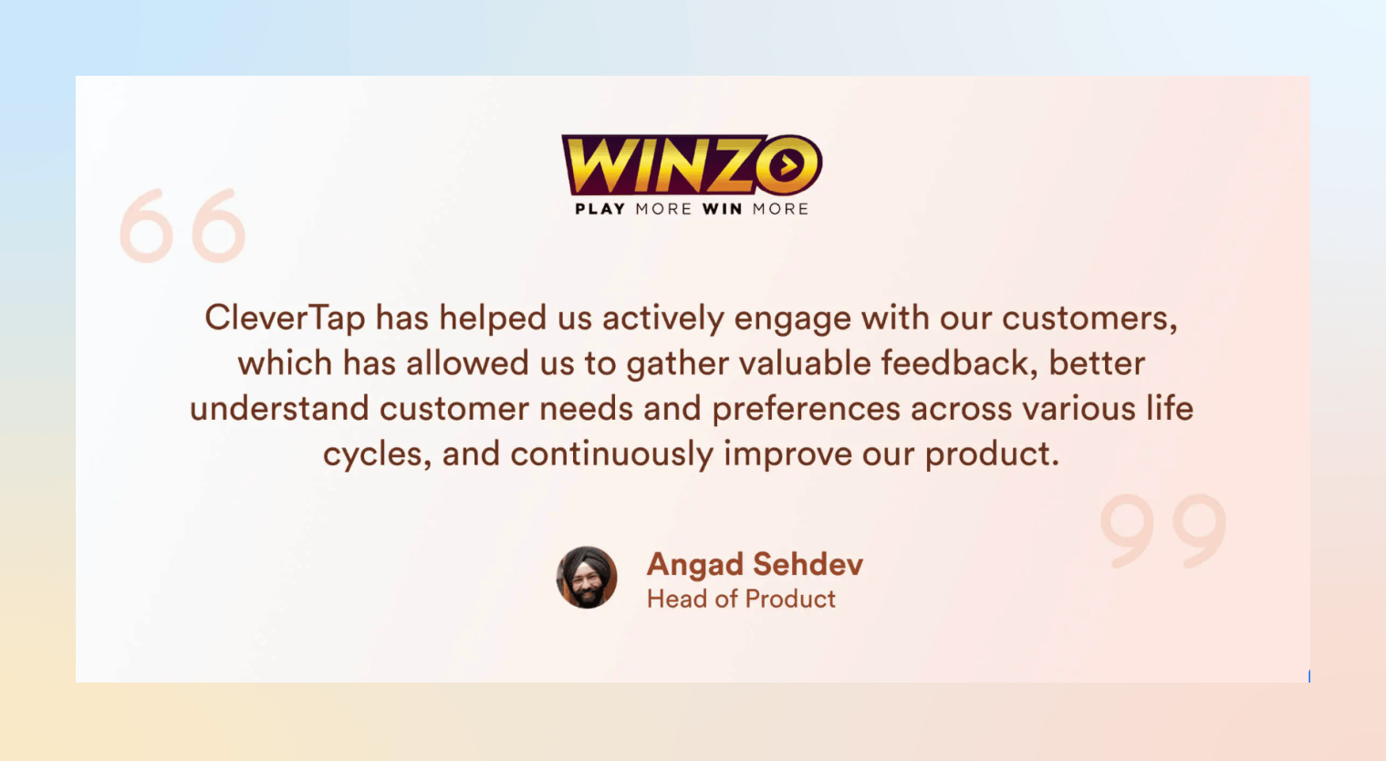 Winzo testimonial