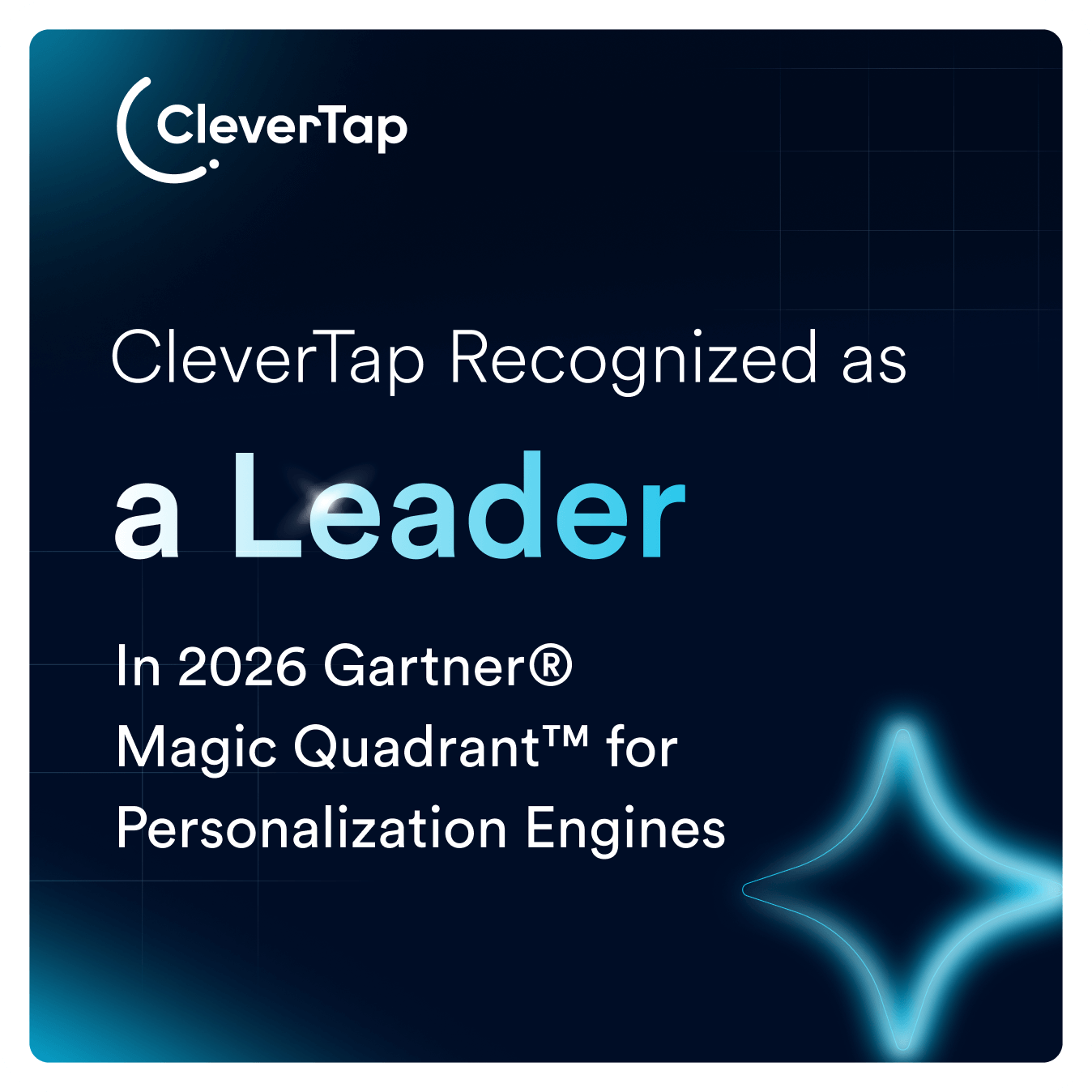 CleverTap Recognized as a Leader in 2026 Gartner® Magic Quadrant™ for Personalization Engines