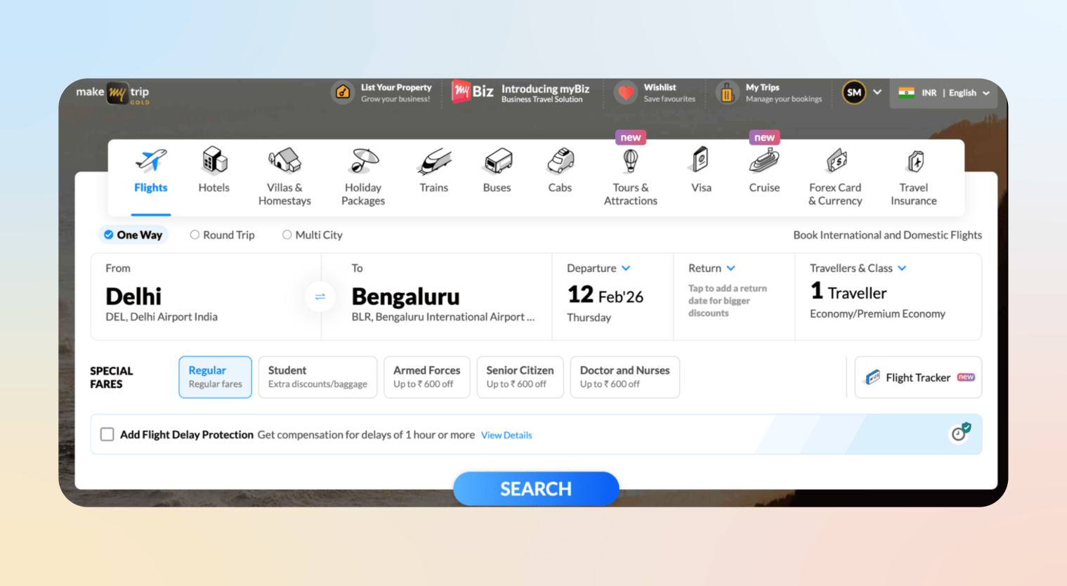 website personalization examples - mmt