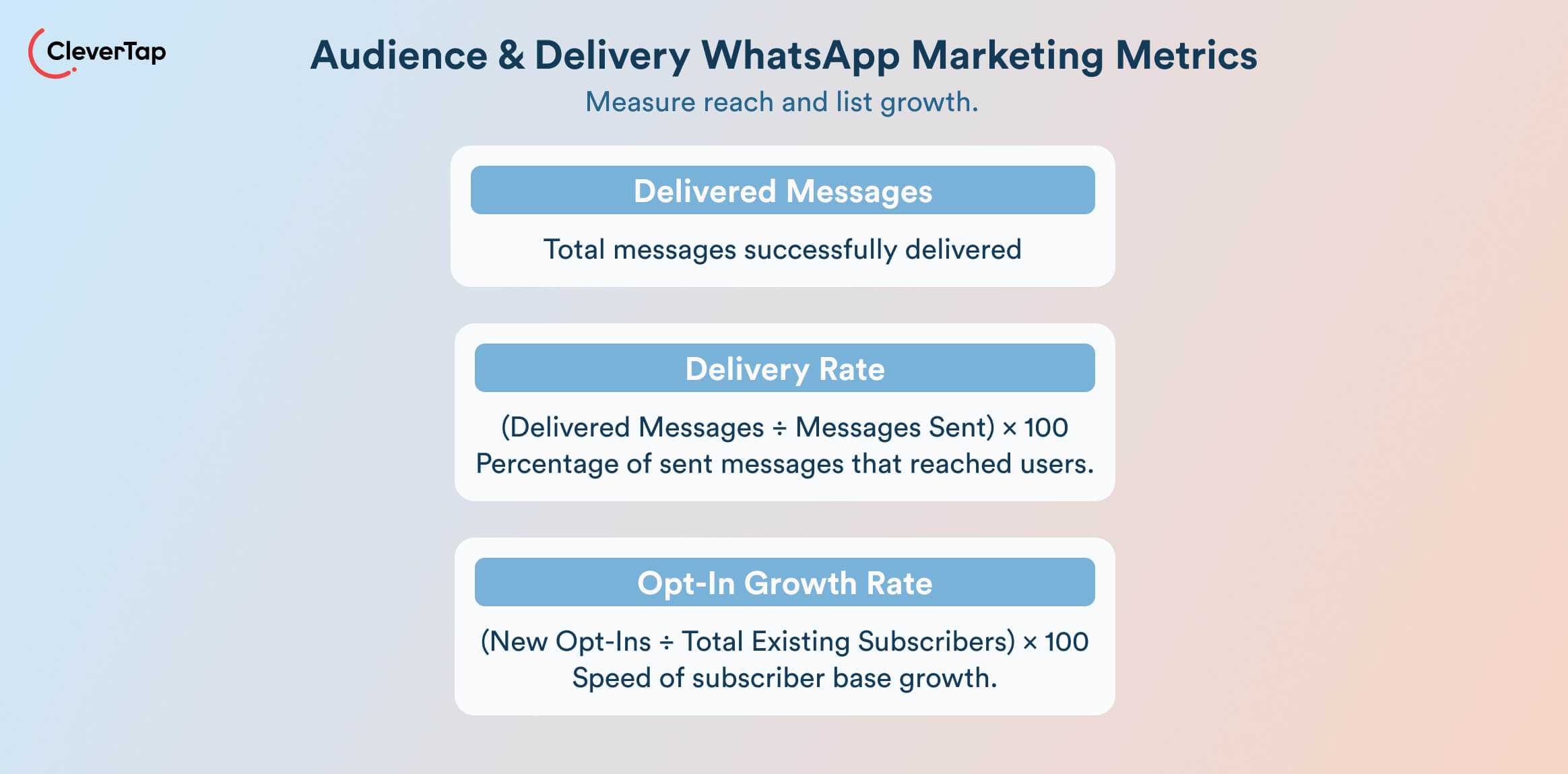 Audience and Delivery Whatsapp marketing metrics