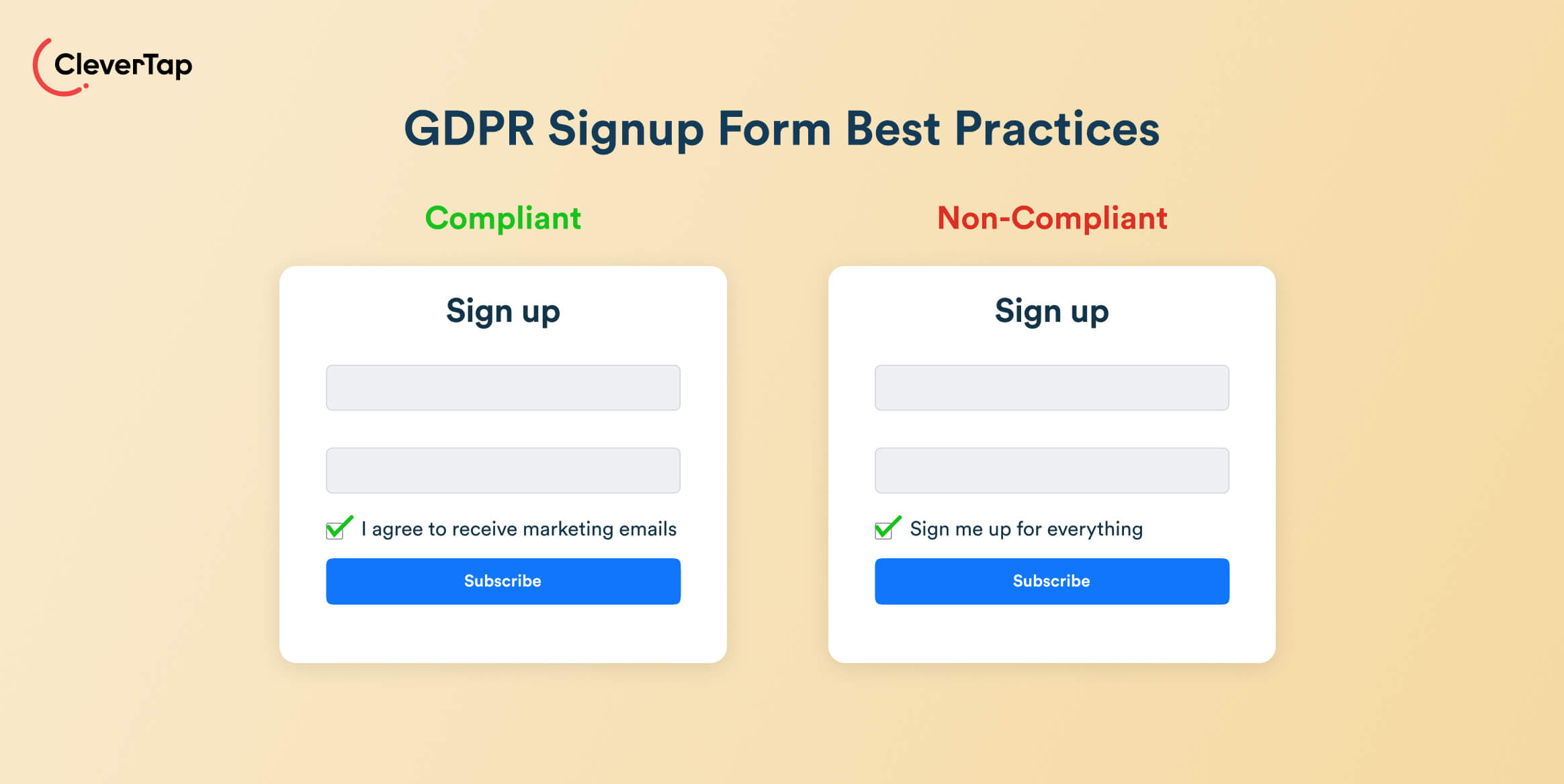 GDPR and email marketing sign up form