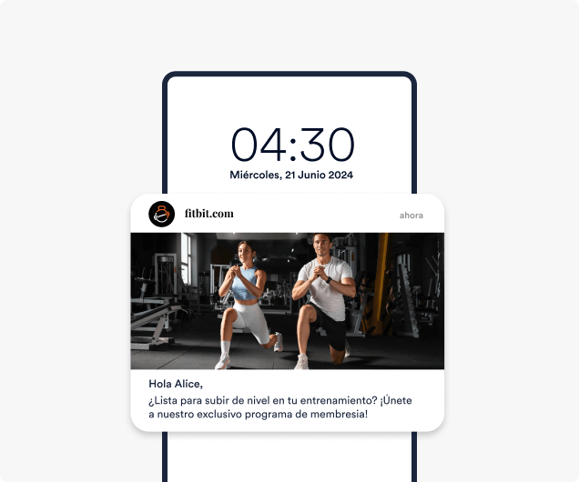 Mobile push notification example