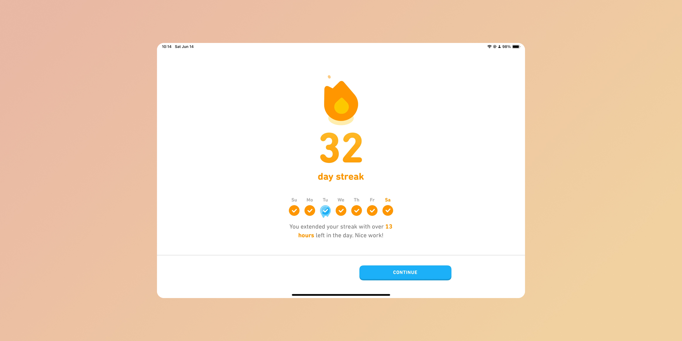 Celebration screen: orange flame icon, big '32' and 'day streak' text on white, with daily check marks below and a congratulatory message about hours left. Drive Feature Adoption and Habit Formation: Customer Retention Strategy & Tactic
