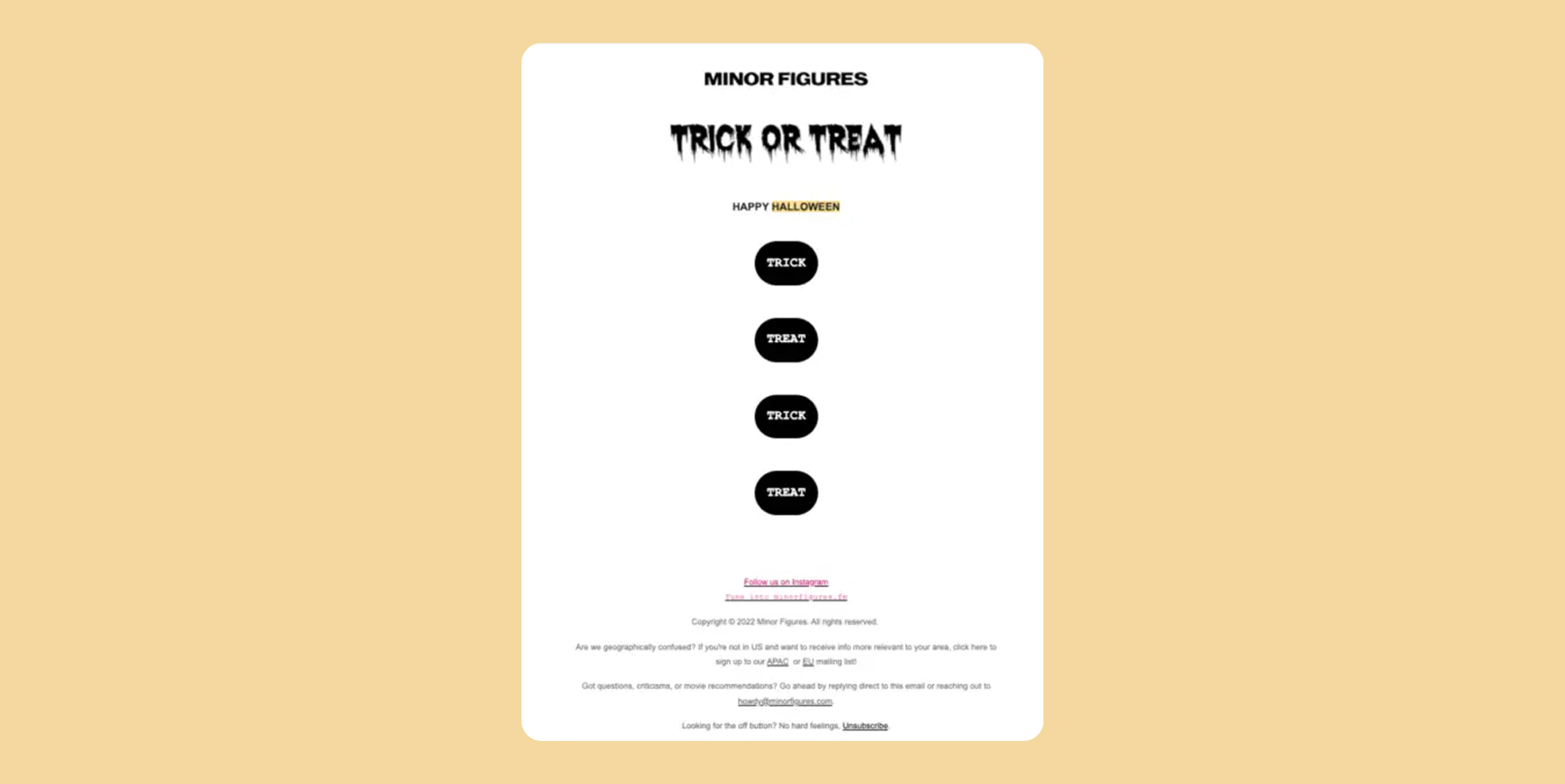 Trick-or-Treat Interactive Discount Reveal - Halloween Email Marketing Ideas