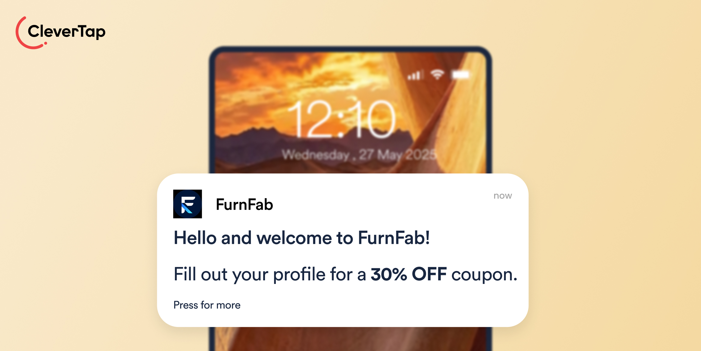 Complete Your Profile - Welcome Push Notification Example 2